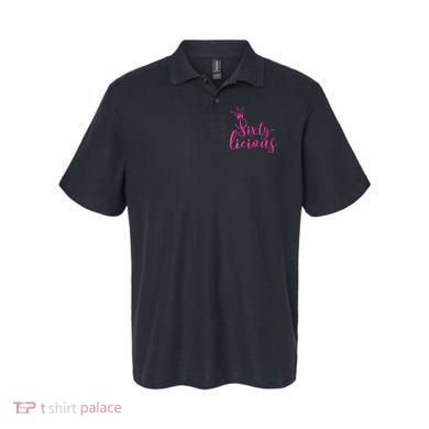 Wo Sixty-licious Crown Queen 60th Birthday Pink Sixtylicious V-Neck Polo