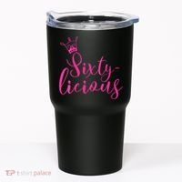Wo Sixty-licious Crown Queen 60th Birthday Pink Sixtylicious V-Neck Tumbler thumb 0