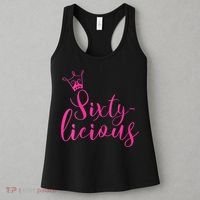 Wo Sixty-licious Crown Queen 60th Birthday Pink Sixtylicious V-Neck Women's Tank Top thumb 3