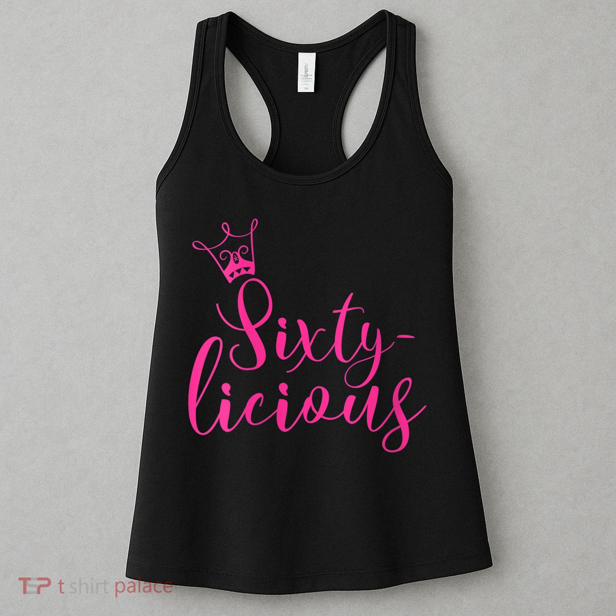 Wo Sixty-licious Crown Queen 60th Birthday Pink Sixtylicious V-Neck Women's Tank Top