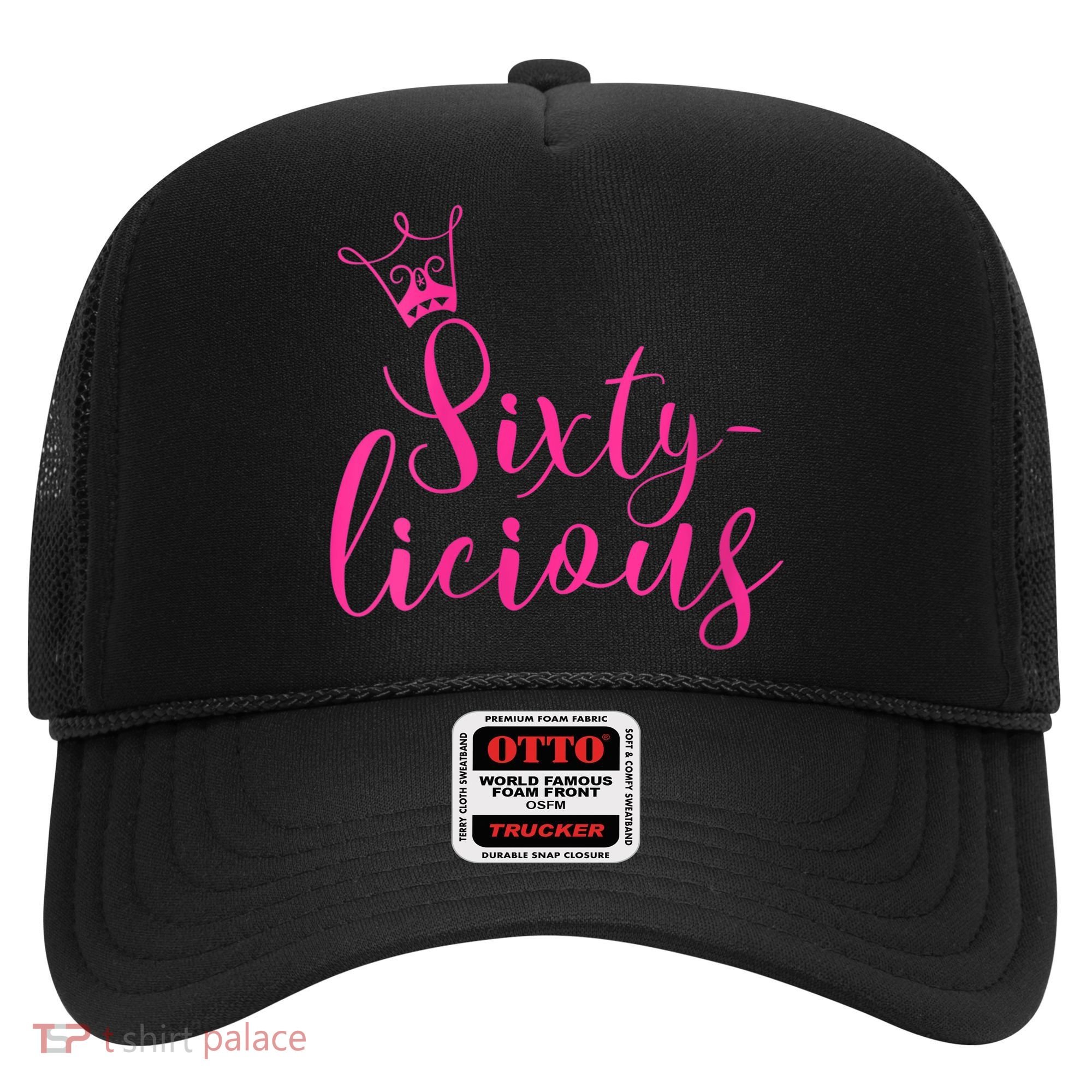 Wo Sixty-licious Crown Queen 60th Birthday Pink Sixtylicious V-Neck Hat