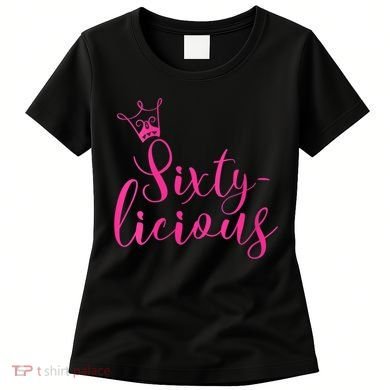 Wo Sixty-licious Crown Queen 60th Birthday Pink Sixtylicious V-Neck Women's T-Shirt