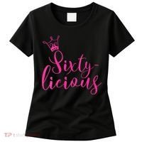 Wo Sixty-licious Crown Queen 60th Birthday Pink Sixtylicious V-Neck Women's T-Shirt thumb 0