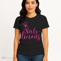 Wo Sixty-licious Crown Queen 60th Birthday Pink Sixtylicious V-Neck Women's T-Shirt thumb 4