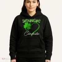 Wo Shenanigans Coordinator Green Heart Shamrock St Patricks Day Hoodie thumb 5