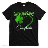 Wo Shenanigans Coordinator Green Heart Shamrock St Patricks Day T-Shirt thumb 0