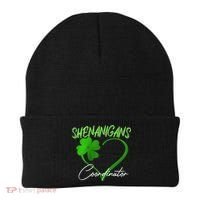 Wo Shenanigans Coordinator Green Heart Shamrock St Patricks Day Beanie thumb 0
