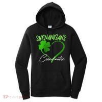 Wo Shenanigans Coordinator Green Heart Shamrock St Patricks Day Women's Hoodie thumb 0