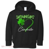 Wo Shenanigans Coordinator Green Heart Shamrock St Patricks Day Toddler Hoodie thumb 0