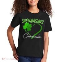 Wo Shenanigans Coordinator Green Heart Shamrock St Patricks Day Kids T-Shirt thumb 2