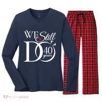 We Still Do 40 Years Funny Couple 40th Wedding Anniversary Women's Long Sleeve Flannel Pajama Set  thumb 0