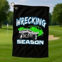 Wrecking Season Demolition Derby Golf Towel thumb 1