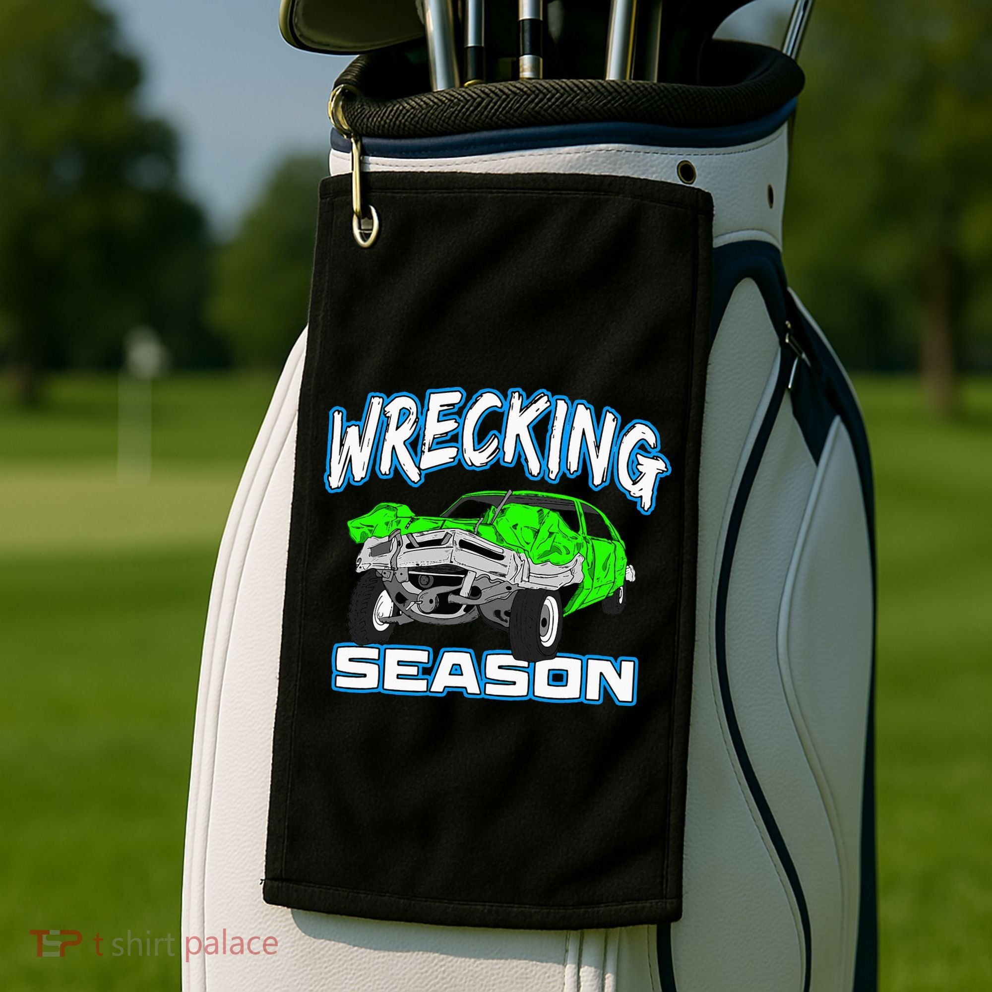 Wrecking Season Demolition Derby Golf Towel