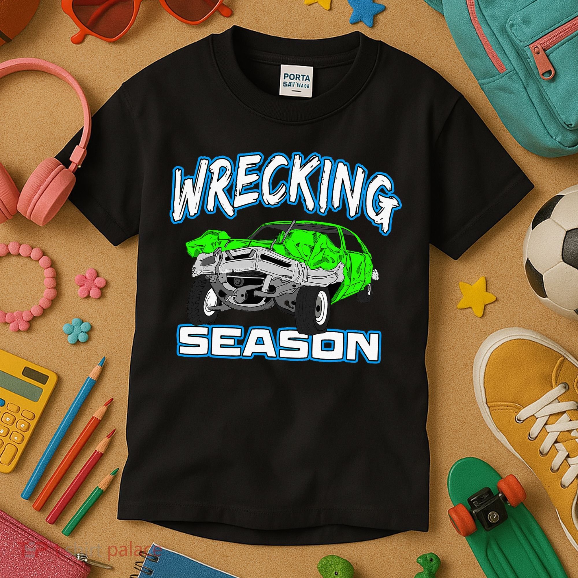 Wrecking Season Demolition Derby Kids T-Shirt