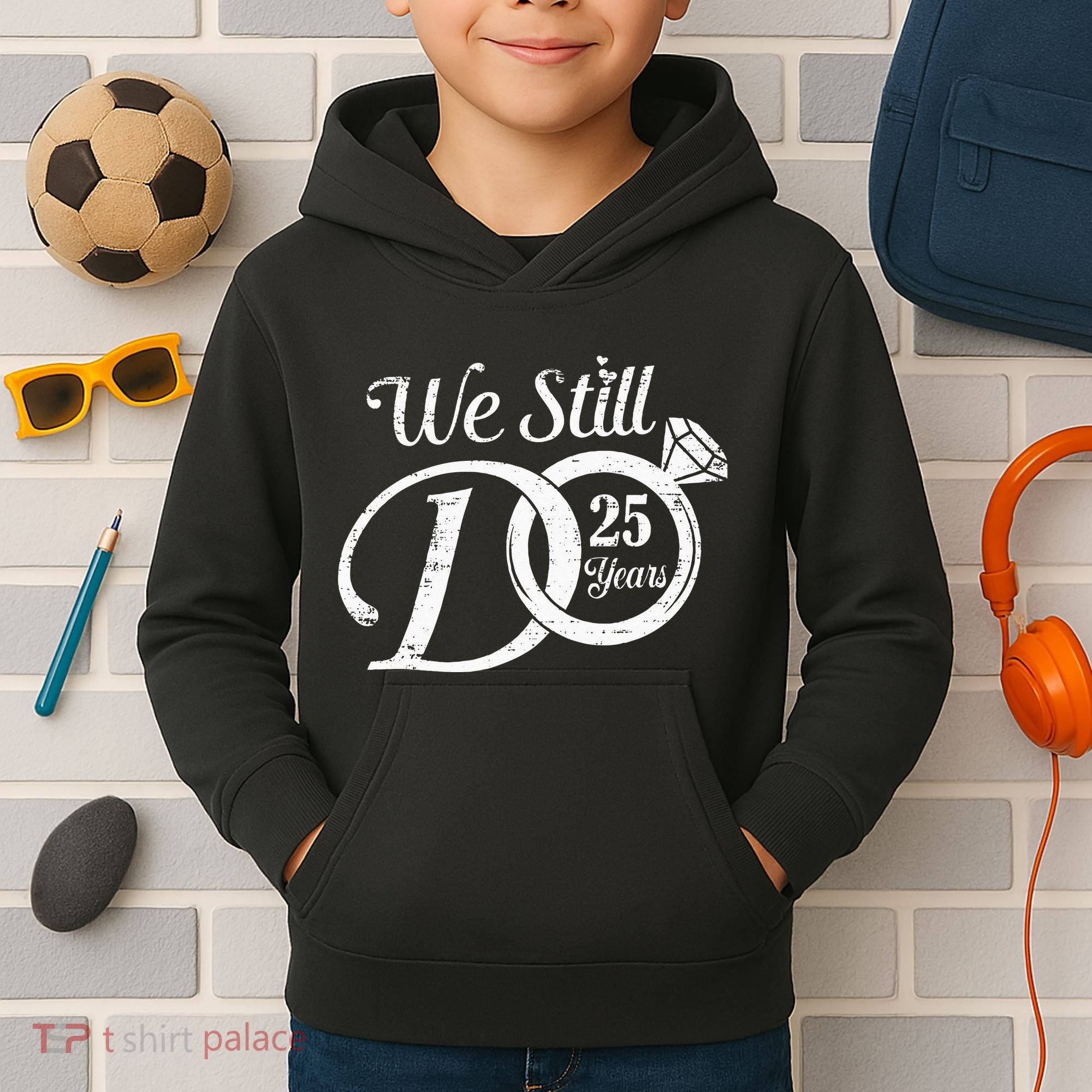 We Still Do 25 Years Funny Couple 25th Wedding Anniversary Kids Hoodie