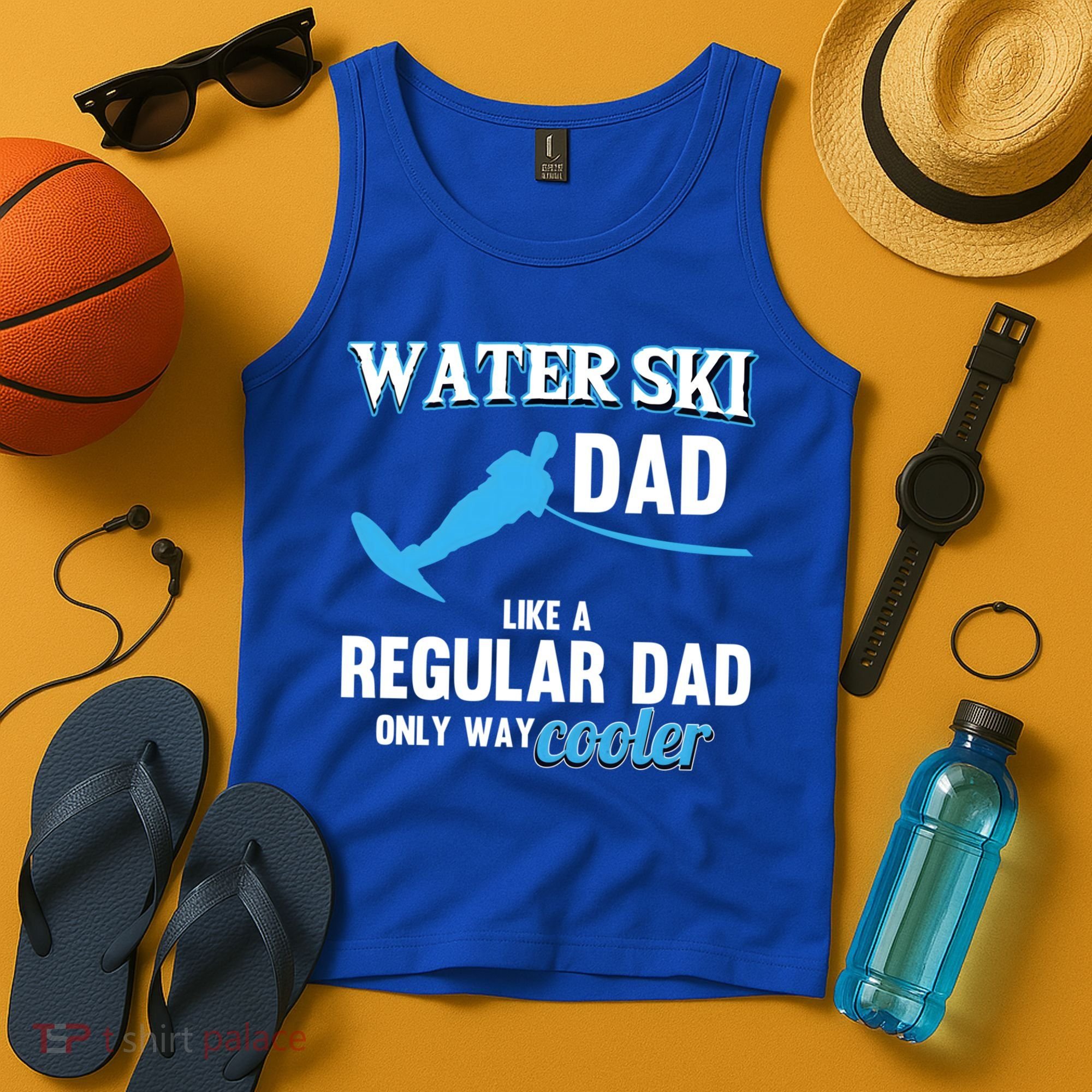 Water Ski Dad Like A Regular Dad Beach Athletes Water Skiing Gift Tank Top