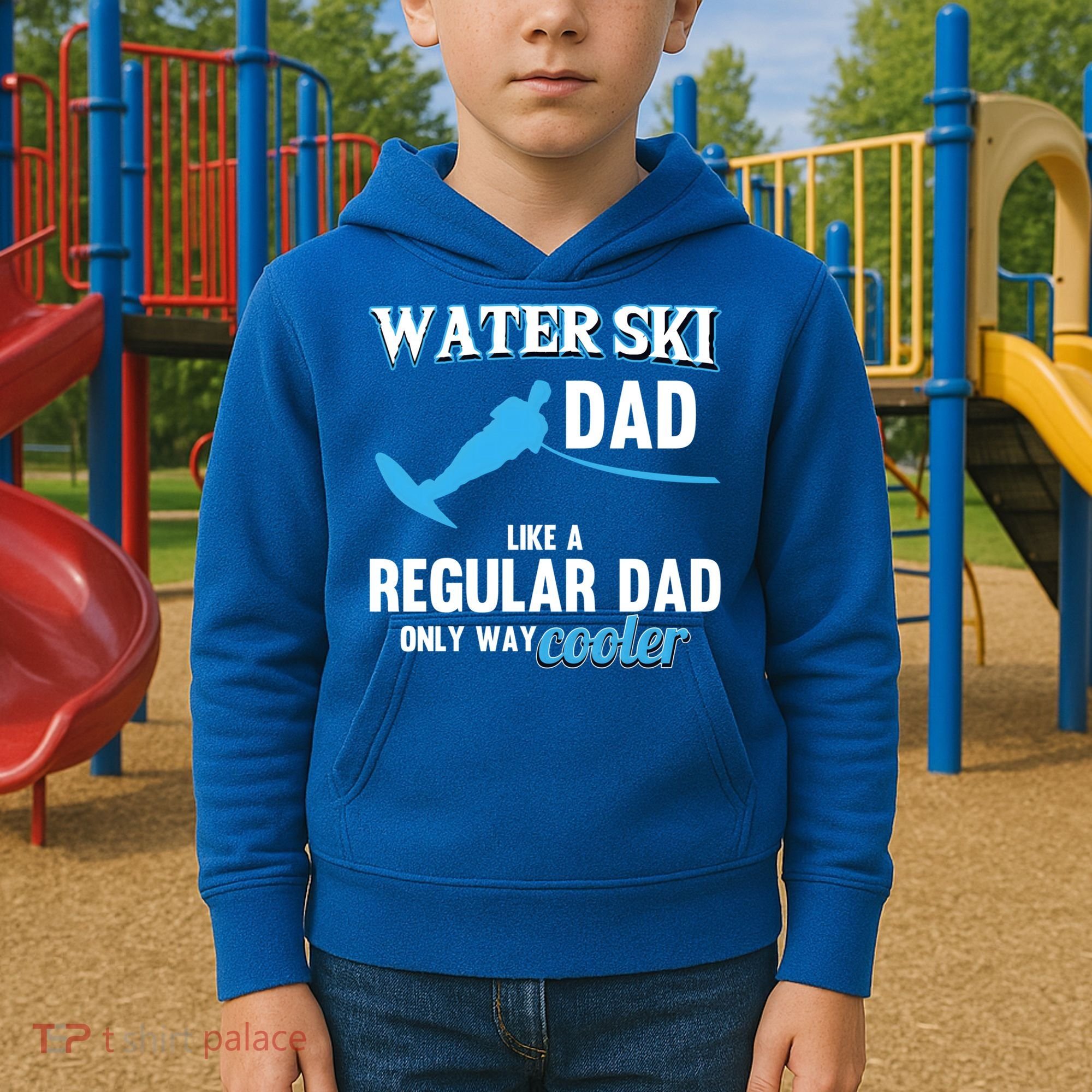 Water Ski Dad Like A Regular Dad Beach Athletes Water Skiing Gift Kids Hoodie