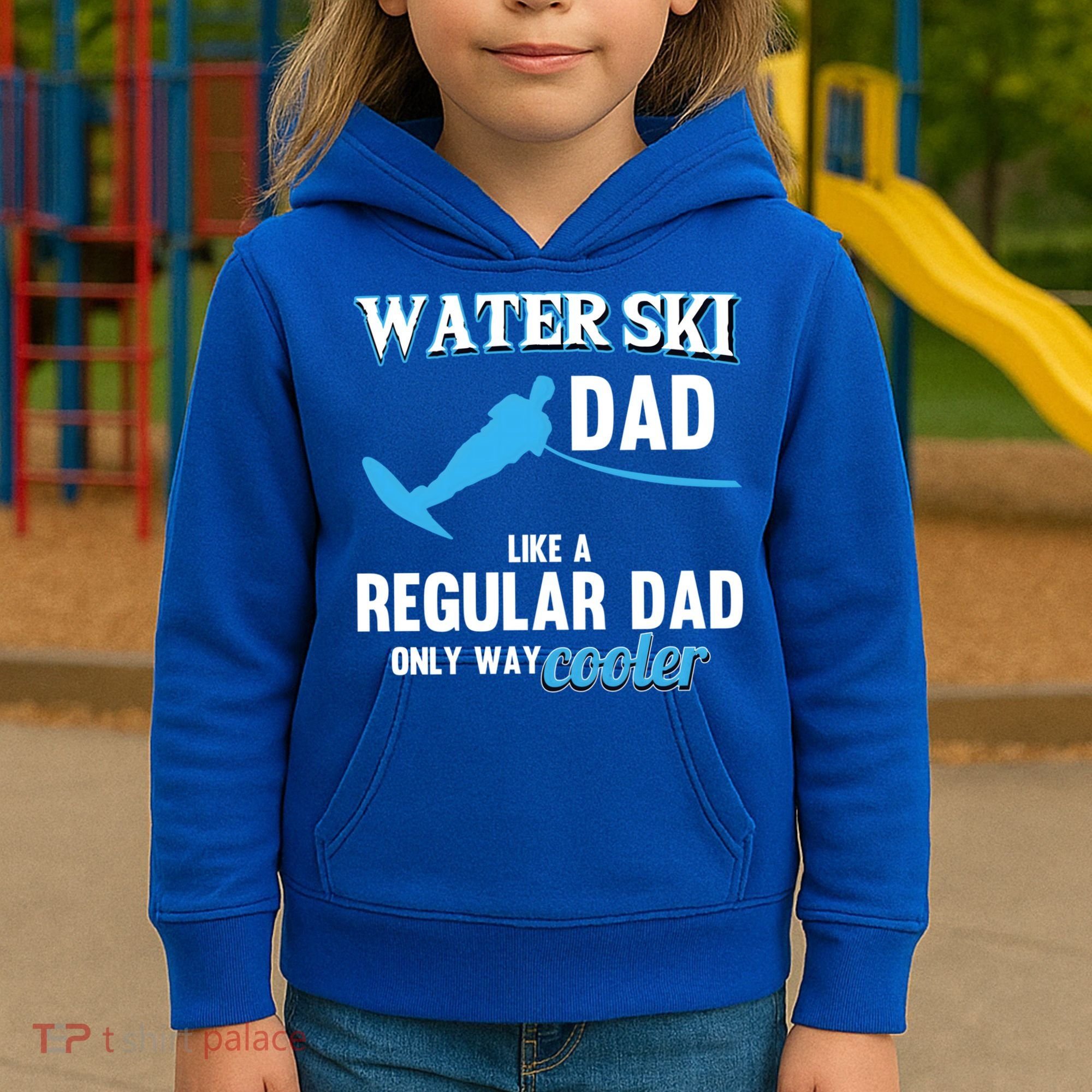 Water Ski Dad Like A Regular Dad Beach Athletes Water Skiing Gift Kids Hoodie