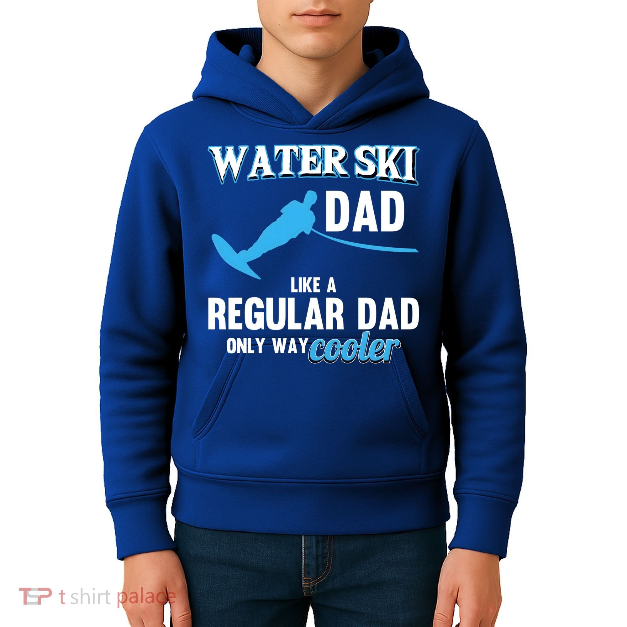 Water Ski Dad Like A Regular Dad Beach Athletes Water Skiing Gift Kids Hoodie
