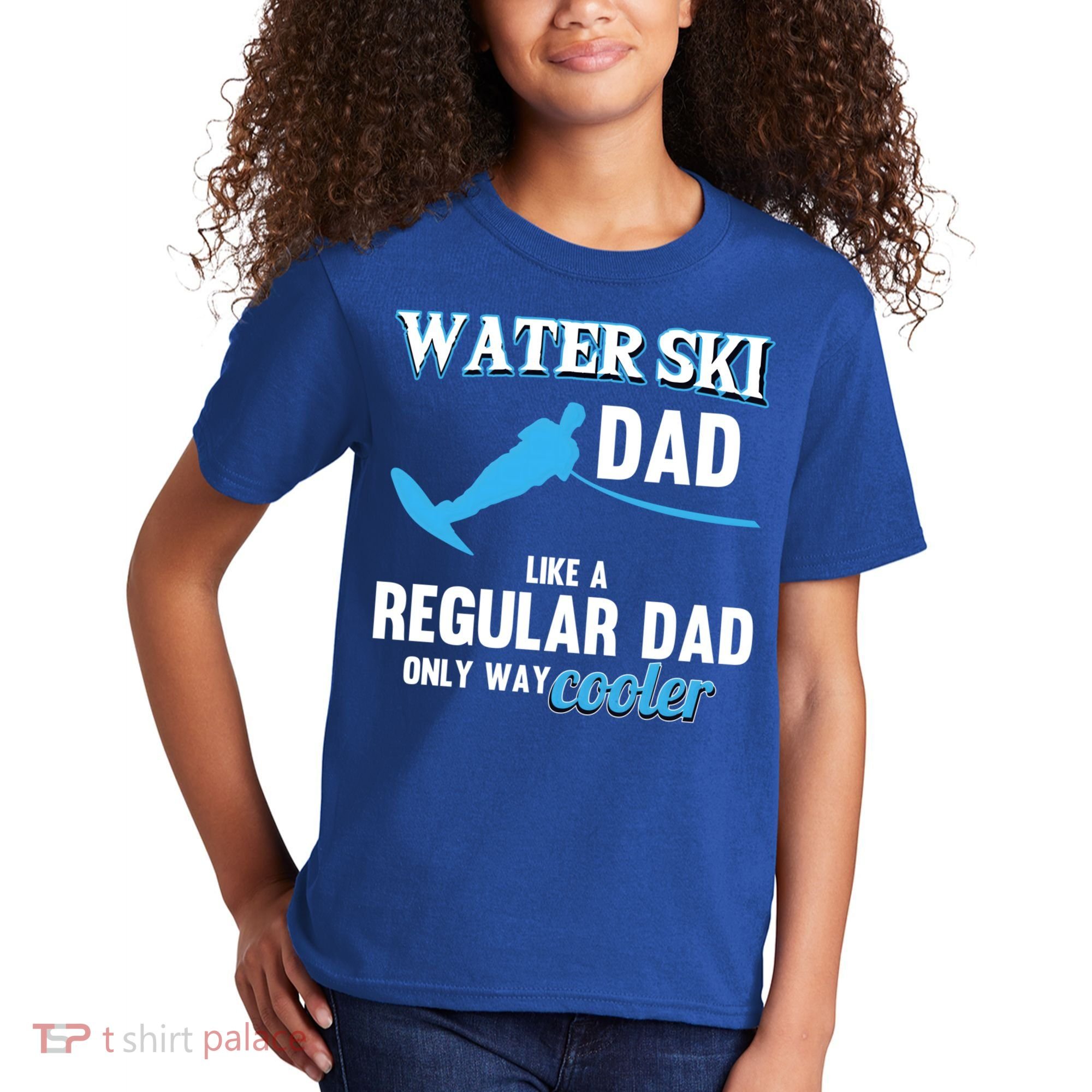 Water Ski Dad Like A Regular Dad Beach Athletes Water Skiing Gift Kids T-Shirt