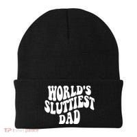 WorldS Sluttiest Dad Fathers Day Beanie thumb 0