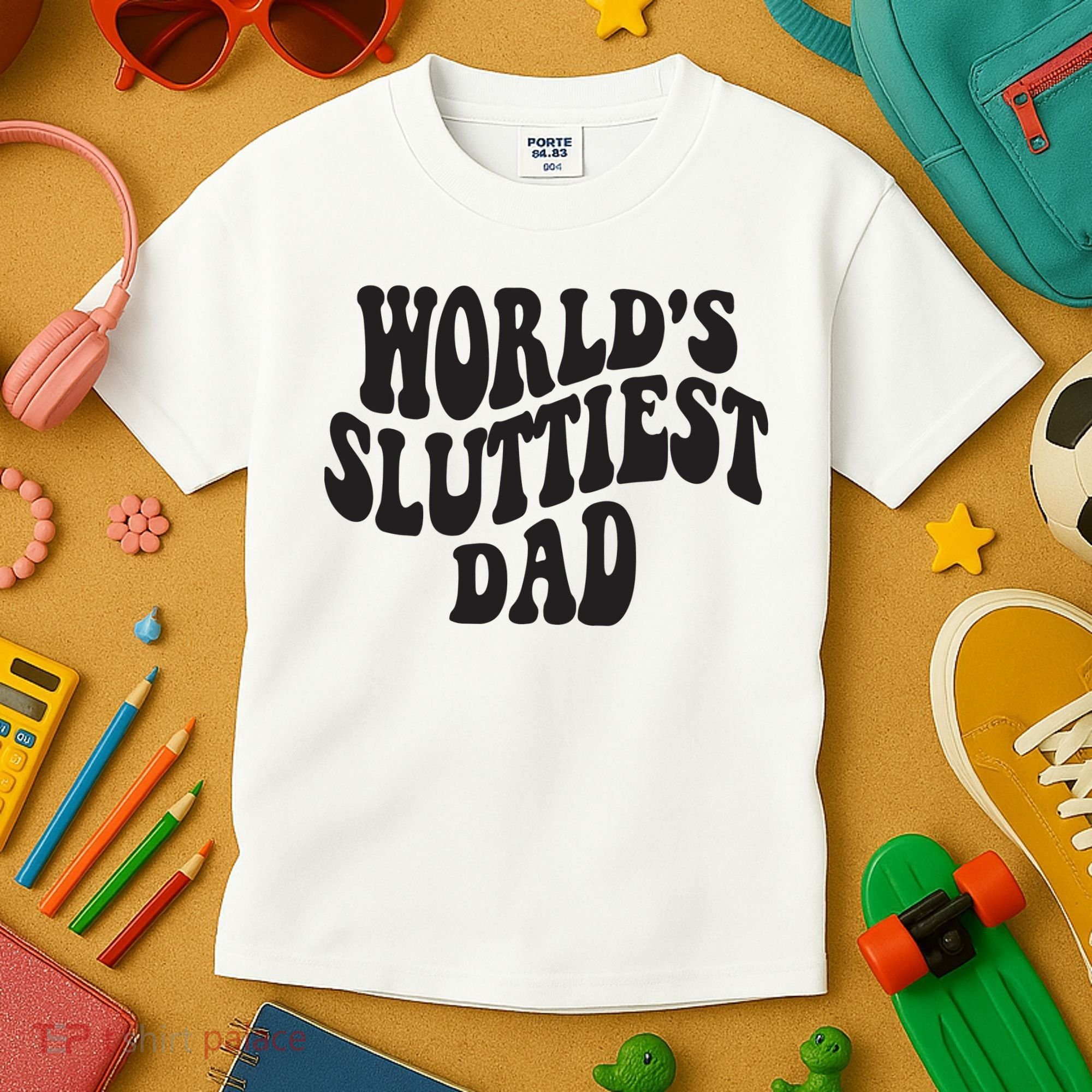 World's Sluttiest Dad Funny Fathers Day For Daddy Father Dad Kids T-Shirt
