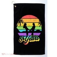 We Still Do 5 Years Gift Lesbian Wedding Anniversary Gift Golf Towel thumb 0