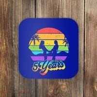 We Still Do 5 Years Gift Lesbian Wedding Anniversary Gift Coaster thumb 0