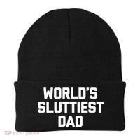 Worlds Sluttiest Dad Funny Saying Sarcastic Cool Sexy Dad Cool Gift Beanie thumb 0
