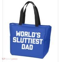 Worlds Sluttiest Dad Funny Saying Sarcastic Cool Sexy Dad Cool Gift Tote Bag thumb 3