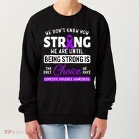 Warrior Survivor Domestic Violence Awareness Purple Ribbon Women's Sweatshirt thumb 0