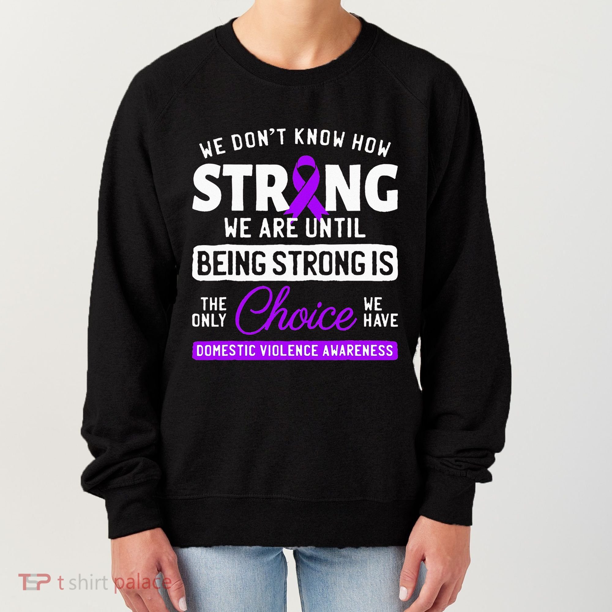 Warrior Survivor Domestic Violence Awareness Purple Ribbon Women's Sweatshirt