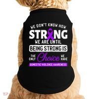 Warrior Survivor Domestic Violence Awareness Purple Ribbon Doggie Tank thumb 0