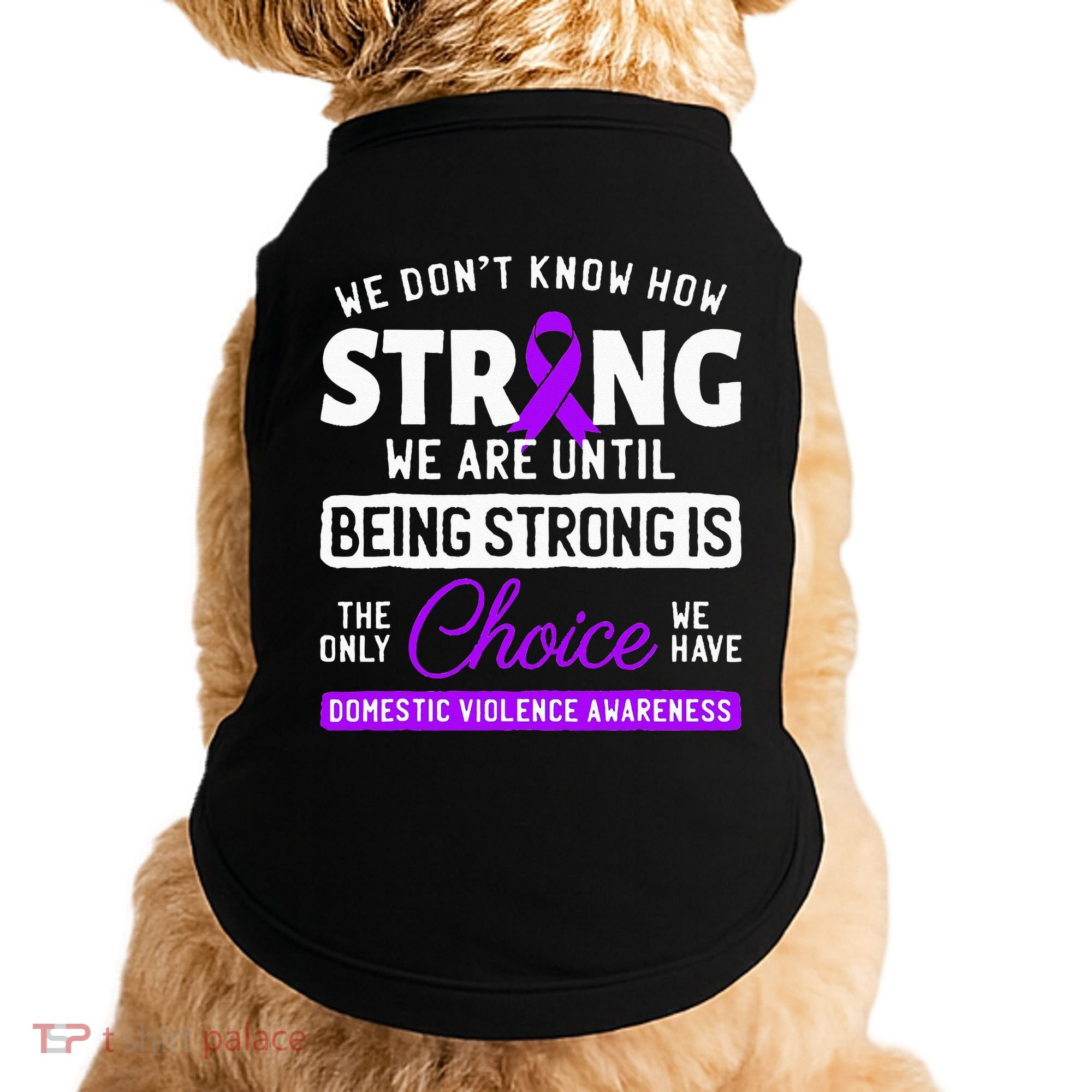 Warrior Survivor Domestic Violence Awareness Purple Ribbon Doggie Tank
