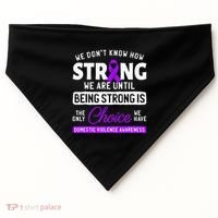 Warrior Survivor Domestic Violence Awareness Purple Ribbon USA-Made Doggie Bandana thumb 0