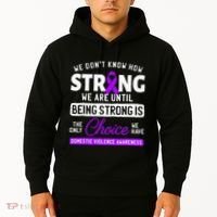 Warrior Survivor Domestic Violence Awareness Purple Ribbon Hoodie thumb 2