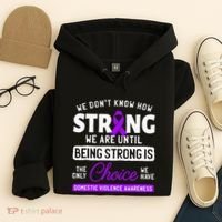 Warrior Survivor Domestic Violence Awareness Purple Ribbon Hoodie thumb 4