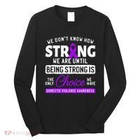 Warrior Survivor Domestic Violence Awareness Purple Ribbon Long Sleeve Shirt thumb 0
