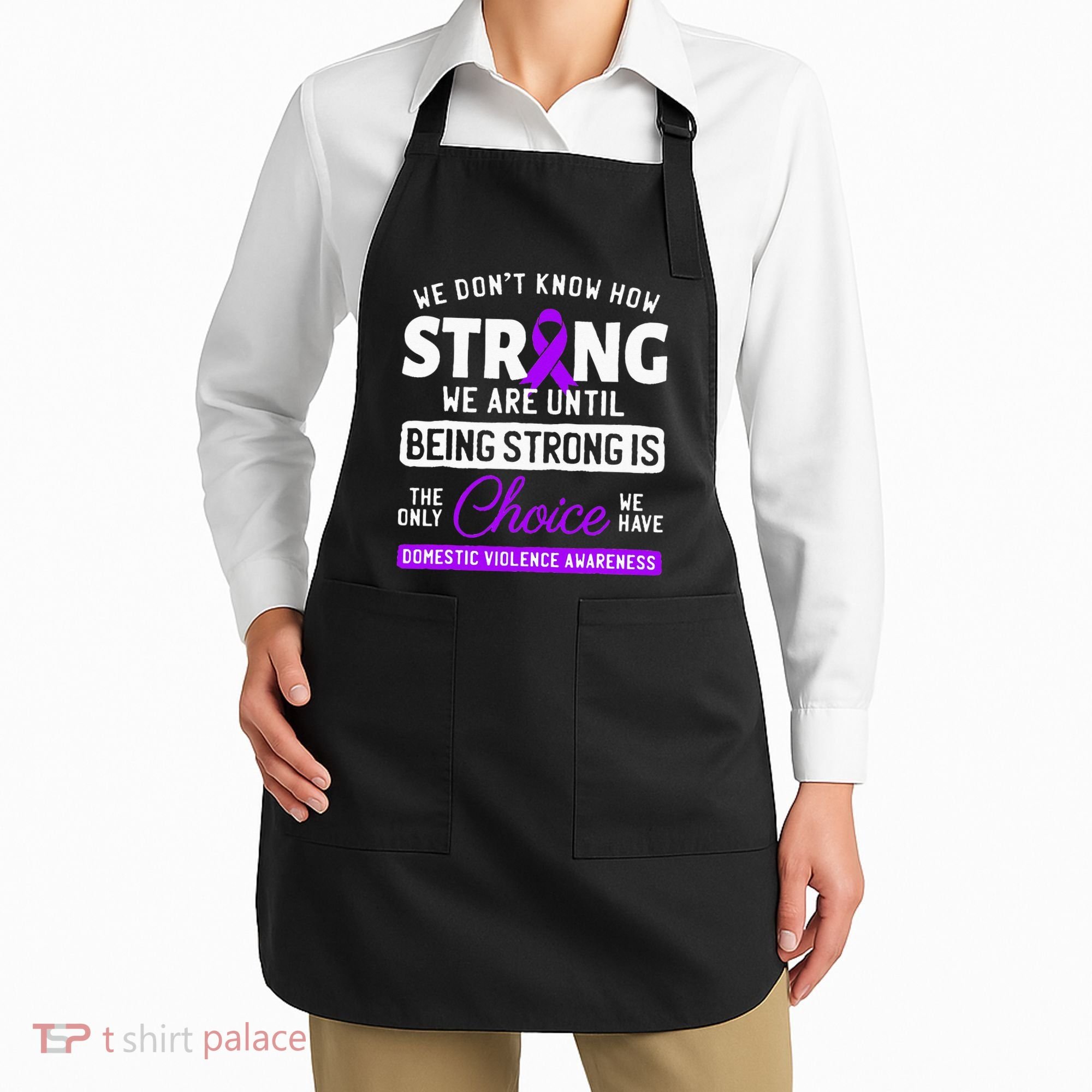 Warrior Survivor Domestic Violence Awareness Purple Ribbon Apron