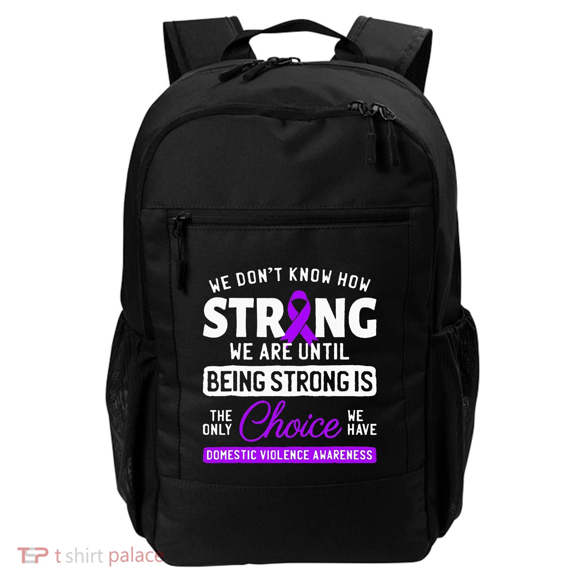 Warrior Survivor Domestic Violence Awareness Purple Ribbon Backpack