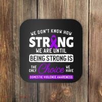 Warrior Survivor Domestic Violence Awareness Purple Ribbon Coaster thumb 0