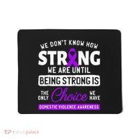 Warrior Survivor Domestic Violence Awareness Purple Ribbon Mousepad thumb 0