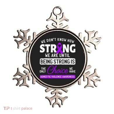 Warrior Survivor Domestic Violence Awareness Purple Ribbon Ornament