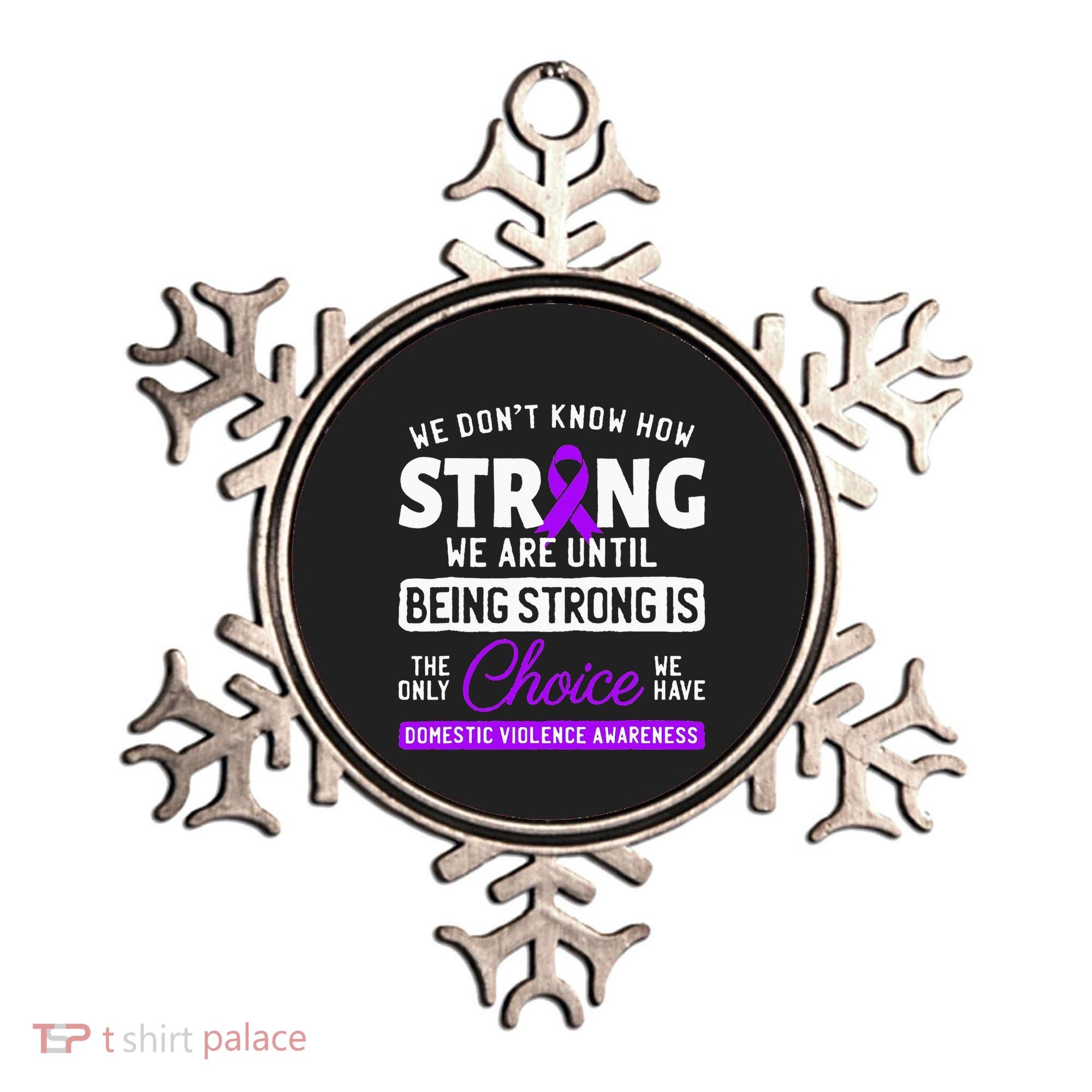 Warrior Survivor Domestic Violence Awareness Purple Ribbon Ornament