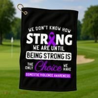 Warrior Survivor Domestic Violence Awareness Purple Ribbon Golf Towel thumb 1