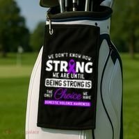 Warrior Survivor Domestic Violence Awareness Purple Ribbon Golf Towel thumb 2