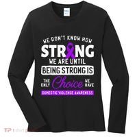 Warrior Survivor Domestic Violence Awareness Purple Ribbon Women's Long Sleeve Shirt thumb 0