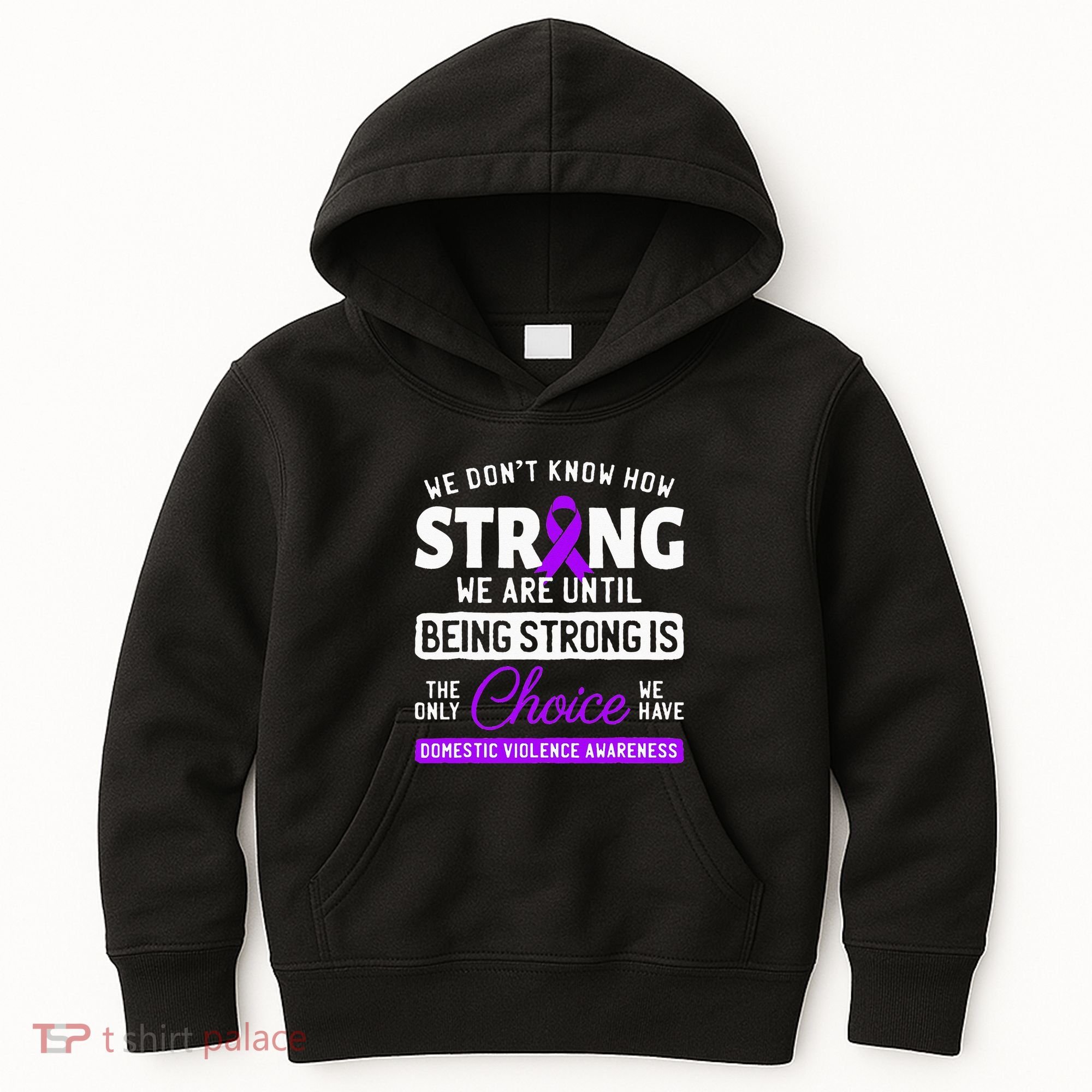 Warrior Survivor Domestic Violence Awareness Purple Ribbon Kids Hoodie