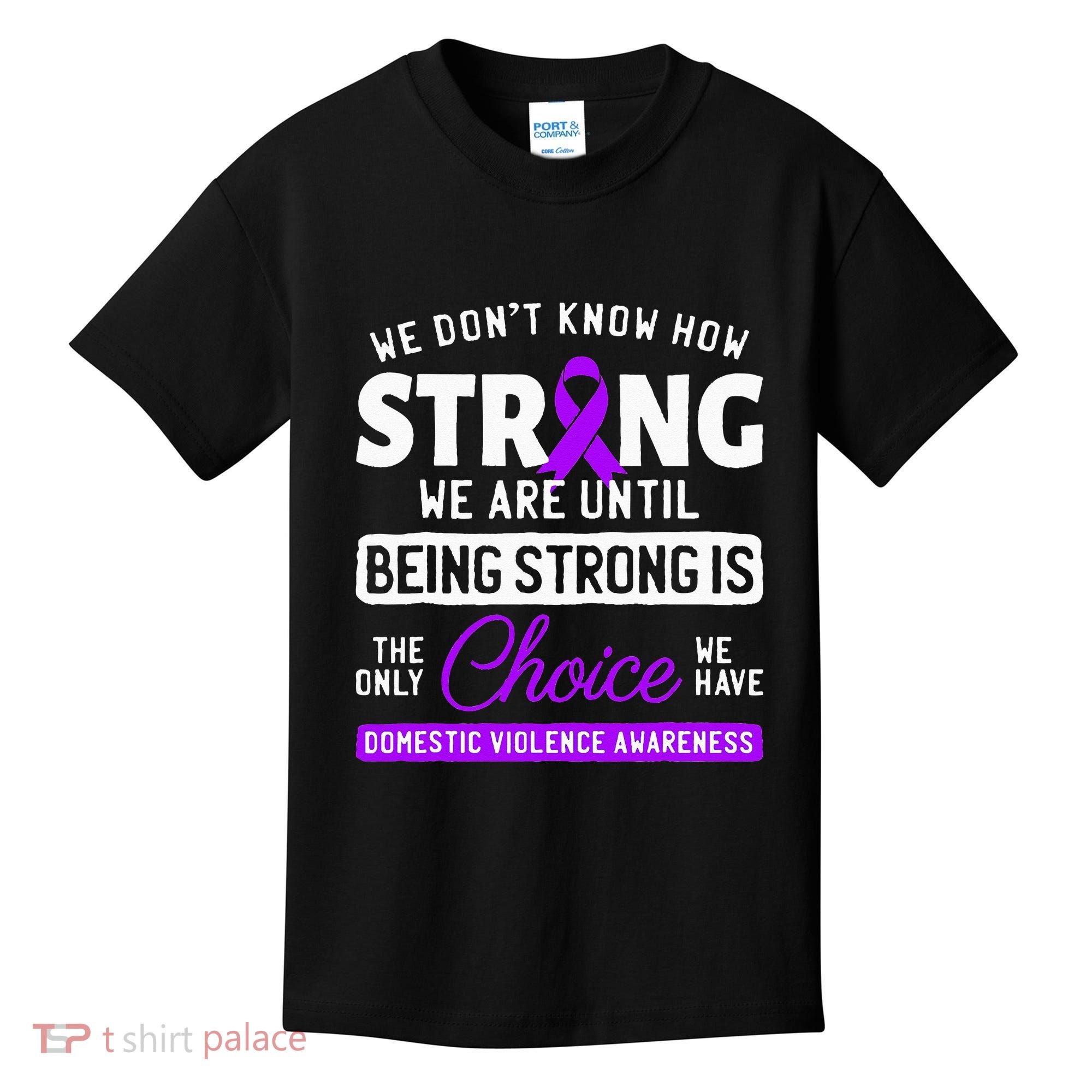 Warrior Survivor Domestic Violence Awareness Purple Ribbon Kids T-Shirt