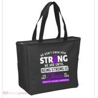 Warrior Survivor Domestic Violence Awareness Purple Ribbon Tote Bag thumb 2